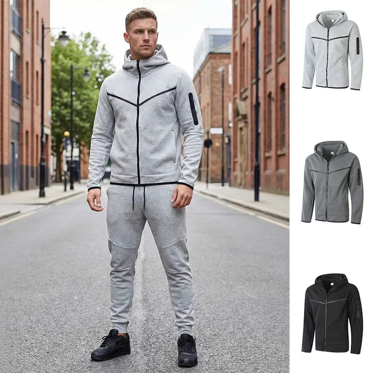 Men's Fleece-Lined Hoodie & Pants Set