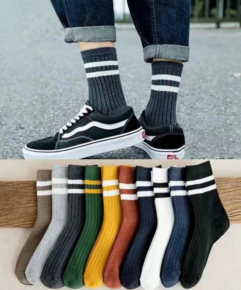 Men's Vintage Athletic Socks, 5 Pairs