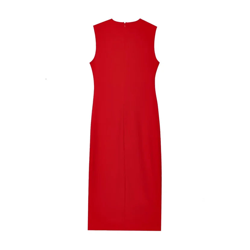 Button-Up Sleeveless Long Dress