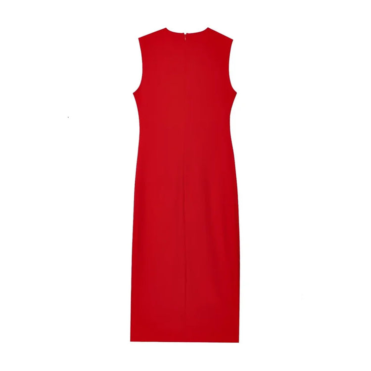 Button-Up Sleeveless Long Dress