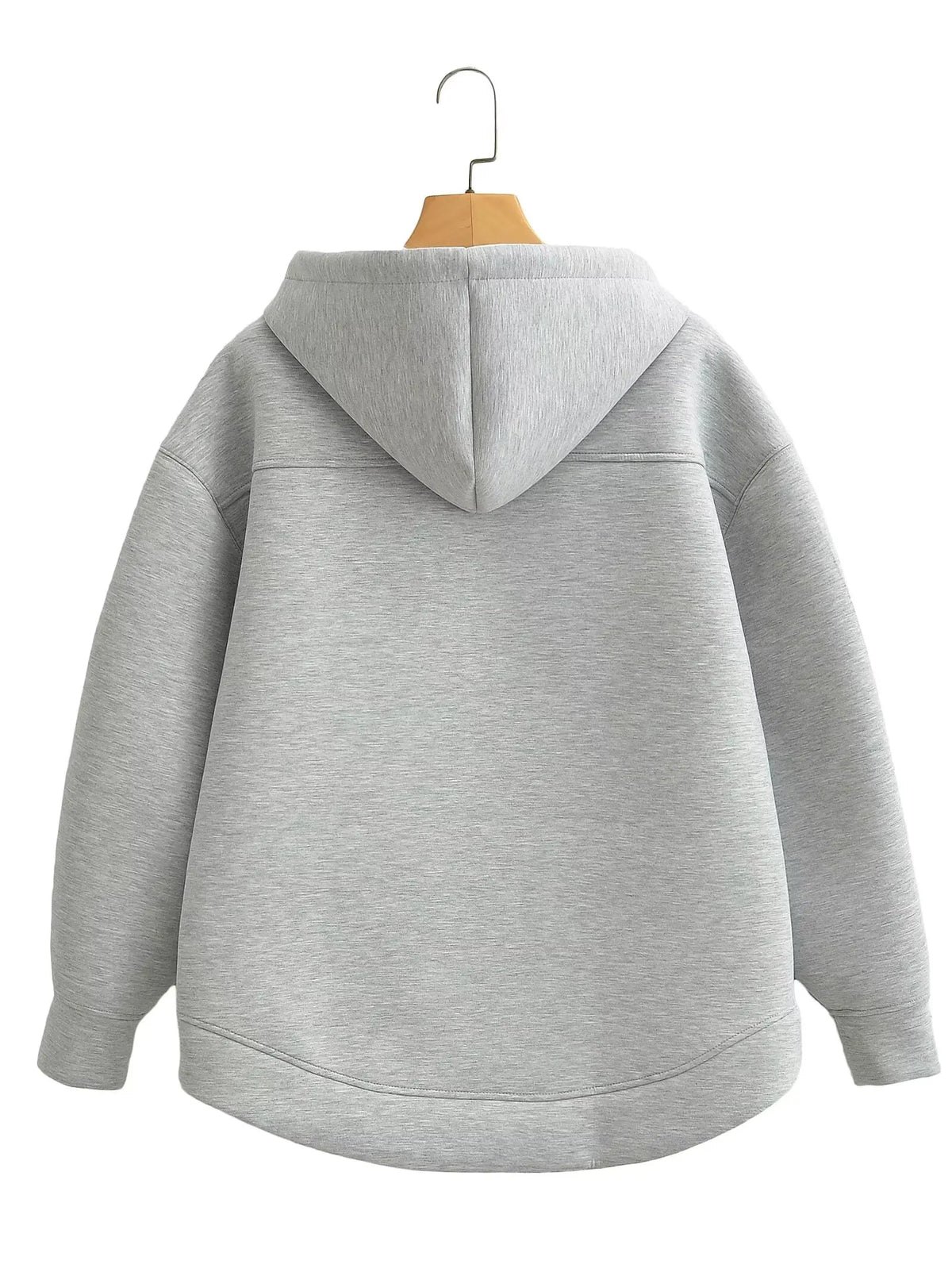Gray Hooded Zip Jacket
