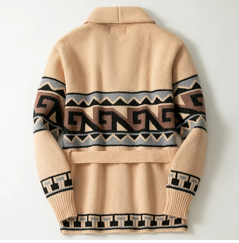 Men's Striped Jacquard Cardigan Sweater