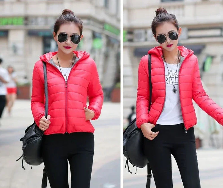 Cropped Hooded Puffer Jacket