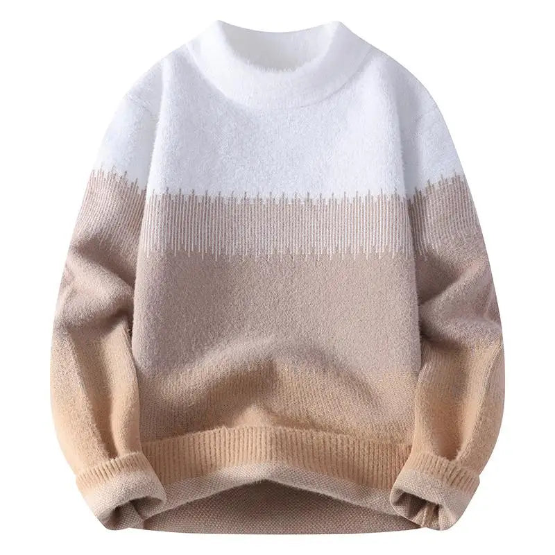 Men's Fuzzy Pattern Knit Sweater