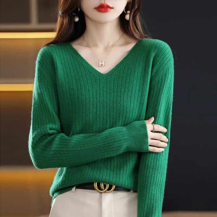 Classic V-Neck Knit Sweater