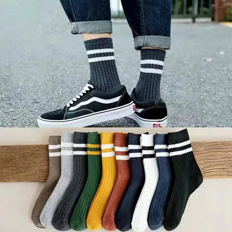 Men's Vintage Athletic Socks, 5 Pairs