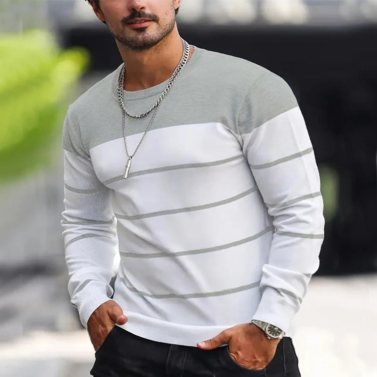 Men's Striped Crewneck Sweater
