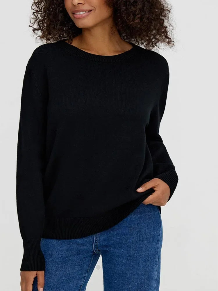 Oversized Crewneck Knit Sweater