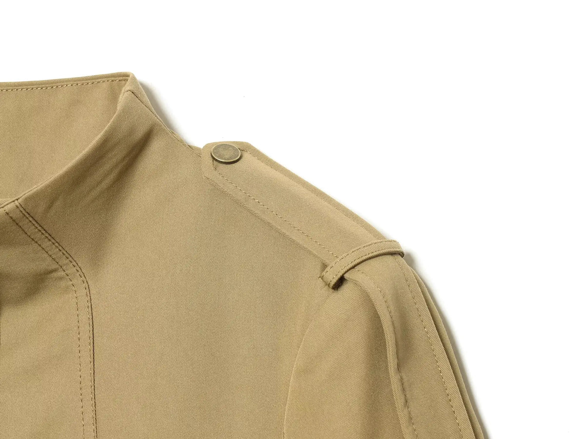 Stand-Collar Single-Breasted Jacket