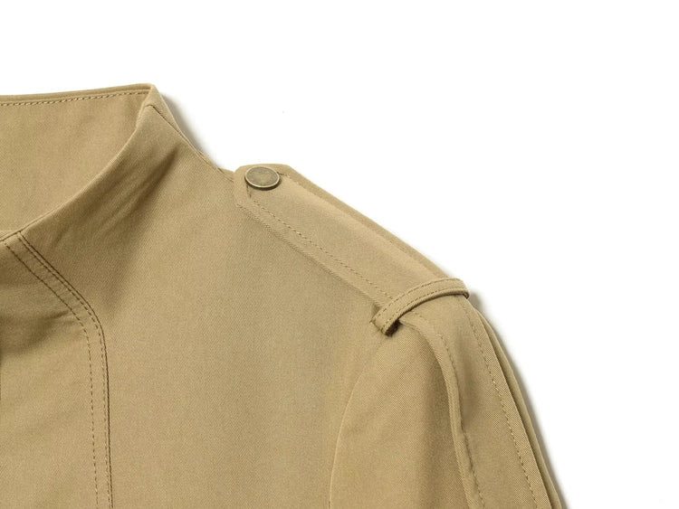 Stand-Collar Single-Breasted Jacket