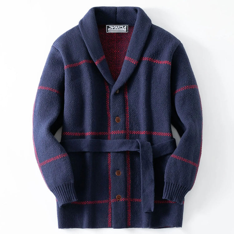 Men's Striped Jacquard Cardigan Sweater