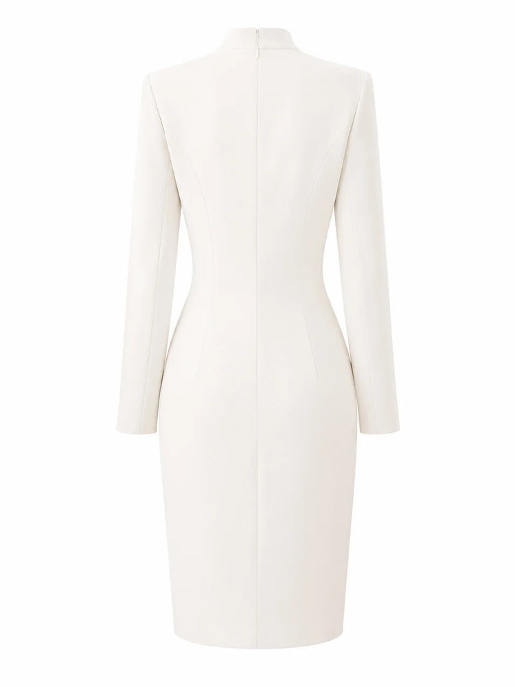 High-Waist Long-Sleeve Dress