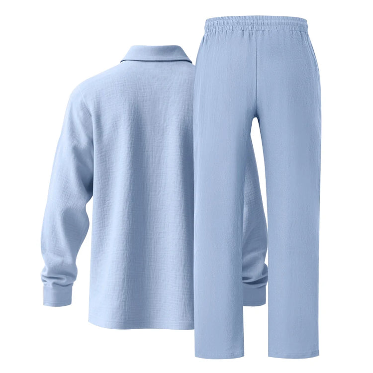 Men's Polo Shirt & Straight-Leg Pants Set