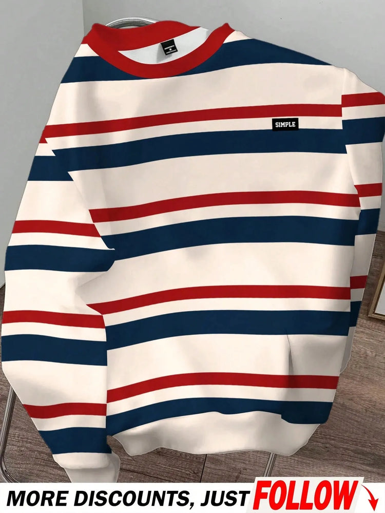 Men's Striped Print Sweater