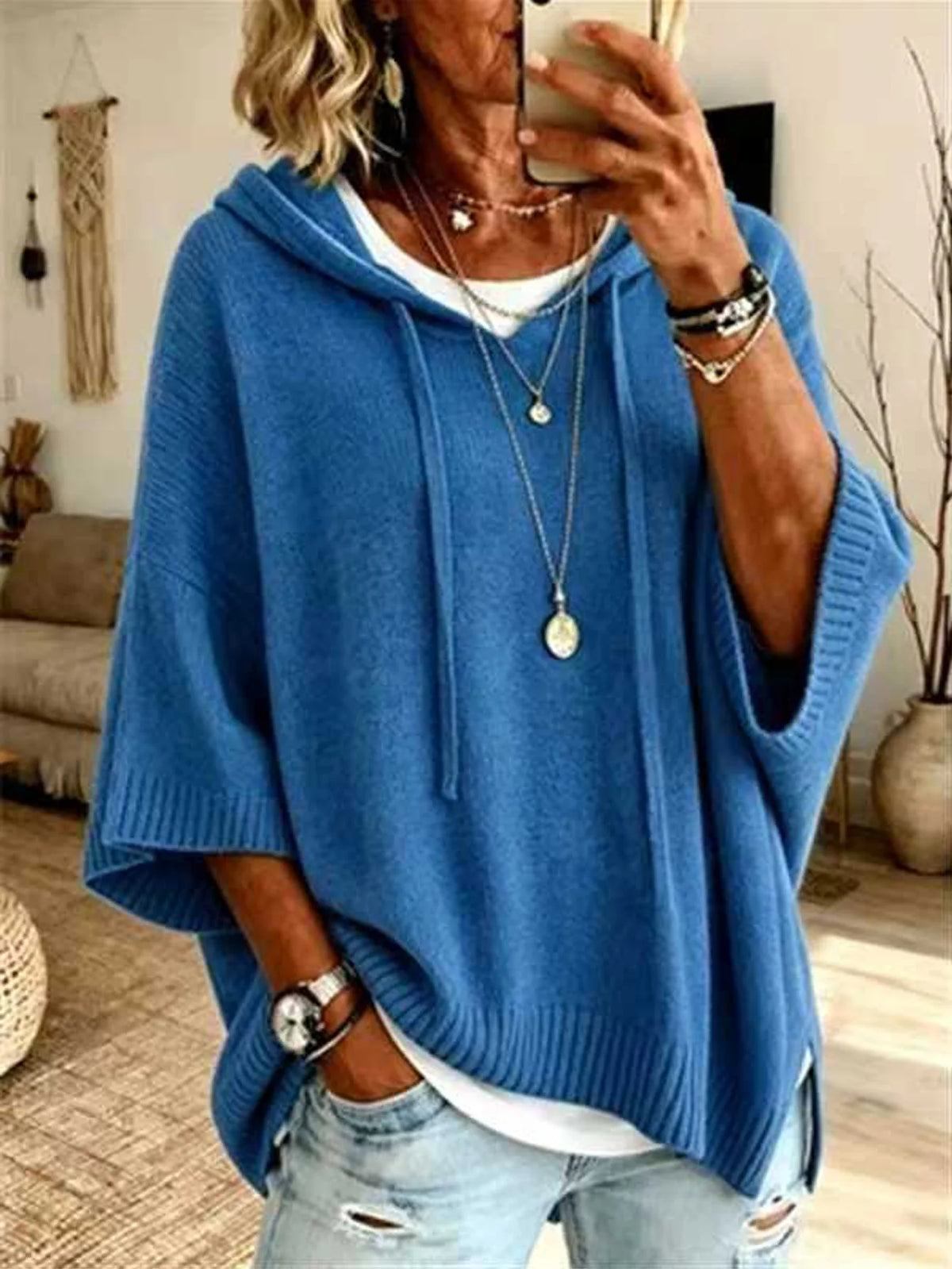 Hooded Loose Knit Sweater