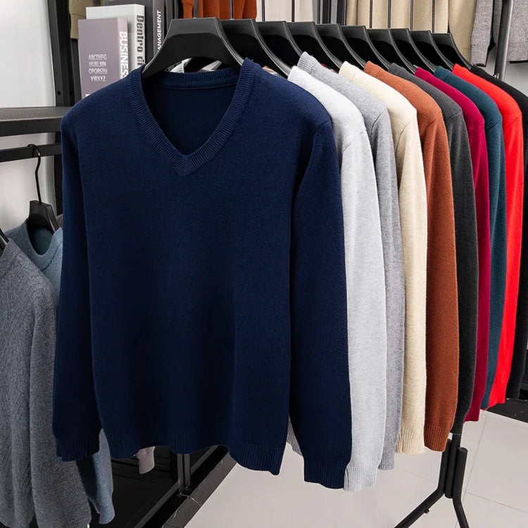 Men's Oversized V-Neck Sweater