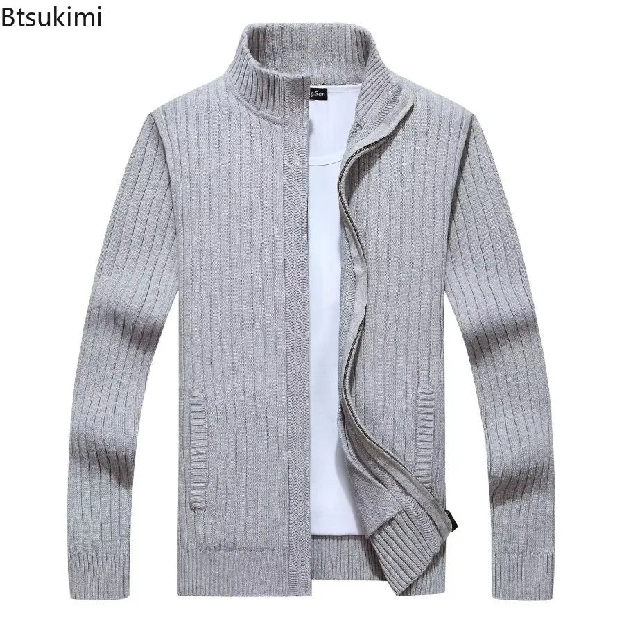 Men's Zip-Up Knit Cardigan Sweater
