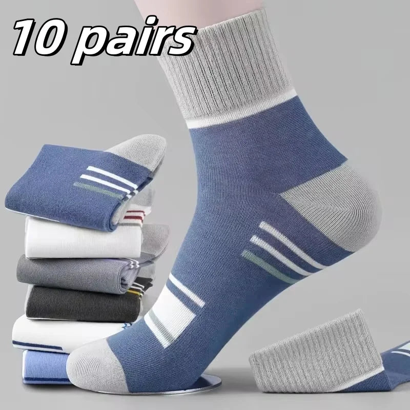 Men's Mid-Calf Sports Socks, 5 Pairs