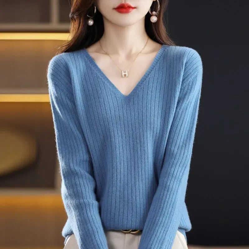 Classic V-Neck Knit Sweater