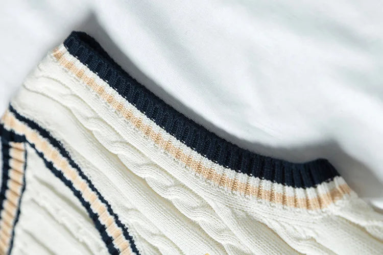 Men's Striped V-Neck Sweater Vest