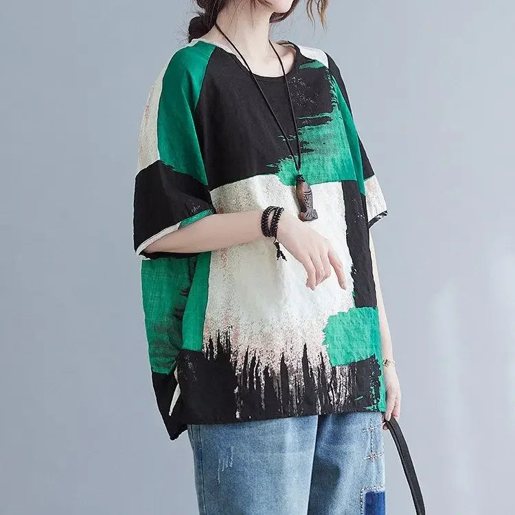 Loose Cotton Linen T-Shirt