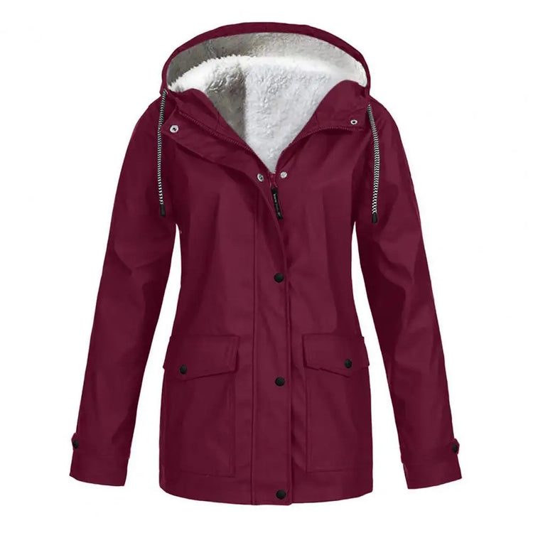 Fleece-Lined Hooded Parka Coat