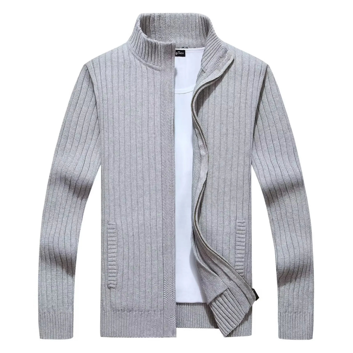 Men's Zip-Up Knit Cardigan Sweater