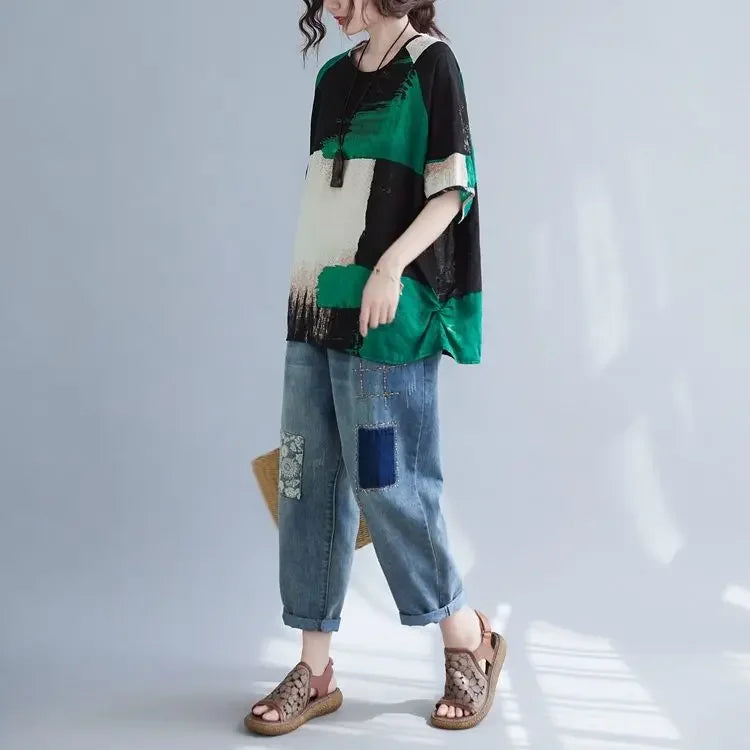 Loose Cotton Linen T-Shirt