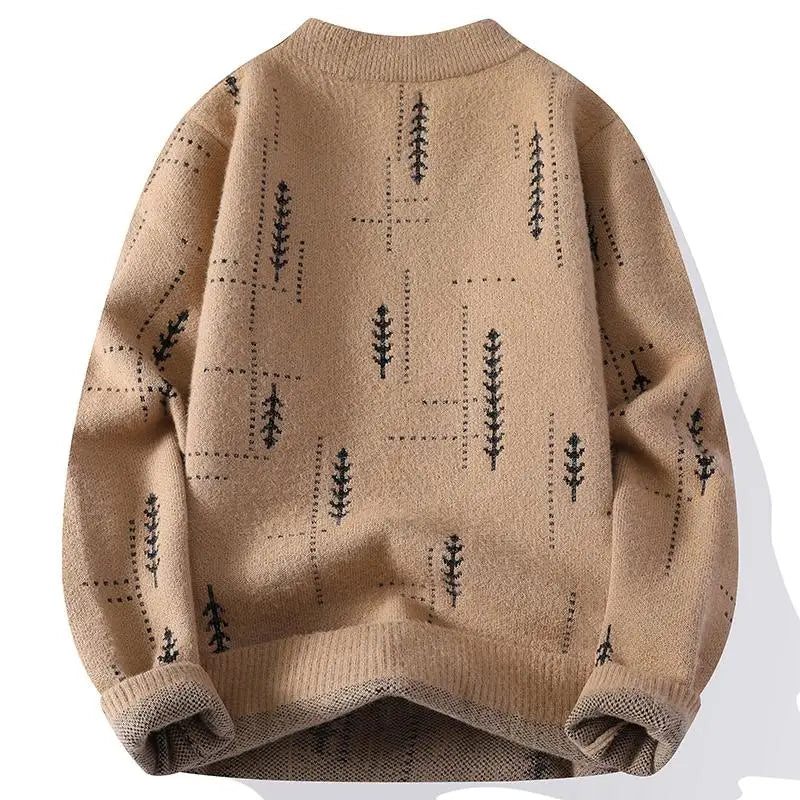Men's Fuzzy Pattern Knit Sweater