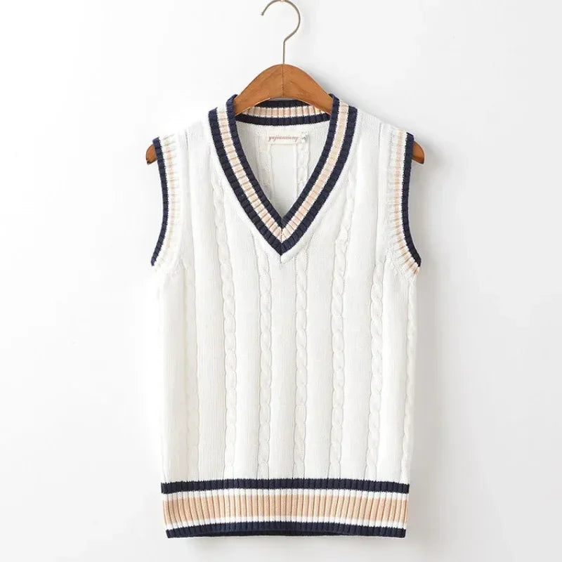 Men's Striped Knit Sweater Vest