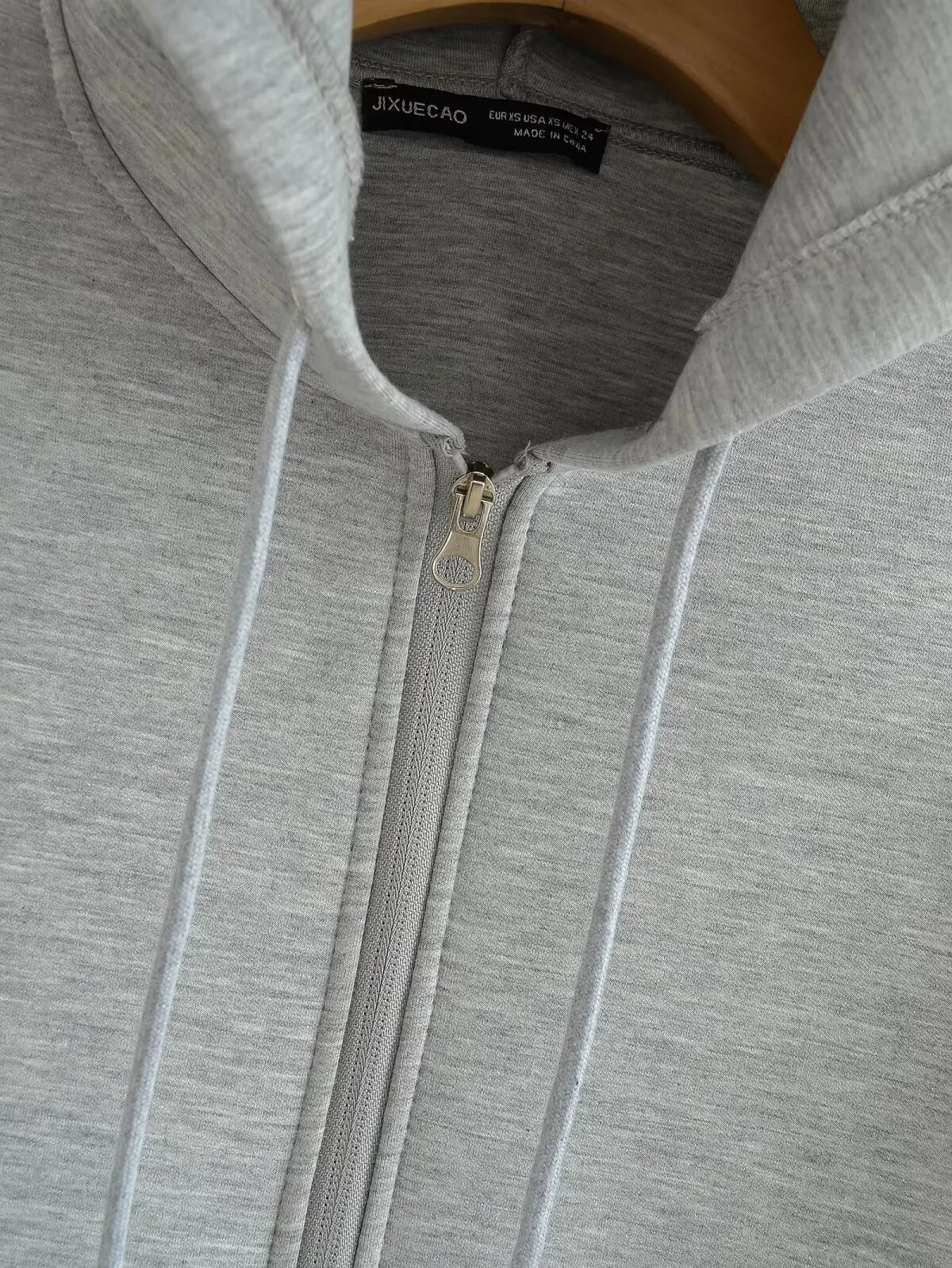 Gray Hooded Zip Jacket