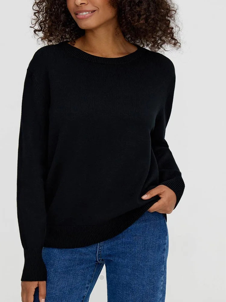 Oversized Crewneck Knit Sweater