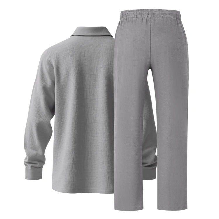 Men's Polo Shirt & Straight-Leg Pants Set