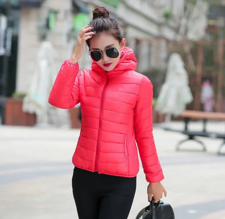 Cropped Hooded Puffer Jacket