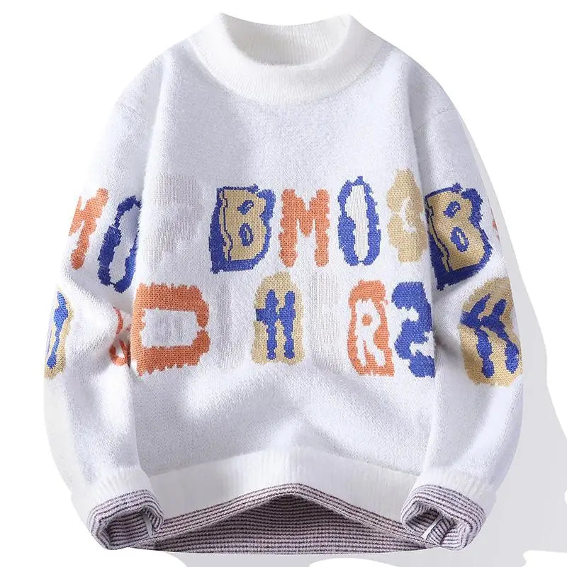 Men's Fuzzy Pattern Knit Sweater