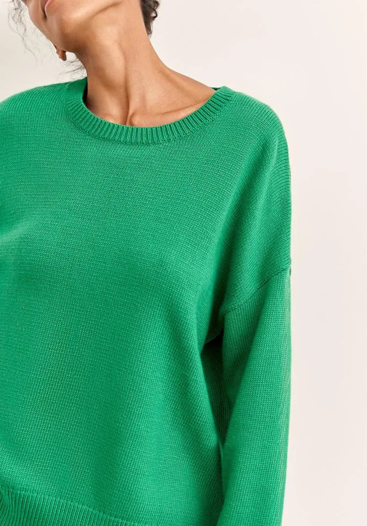 Oversized Crewneck Knit Sweater