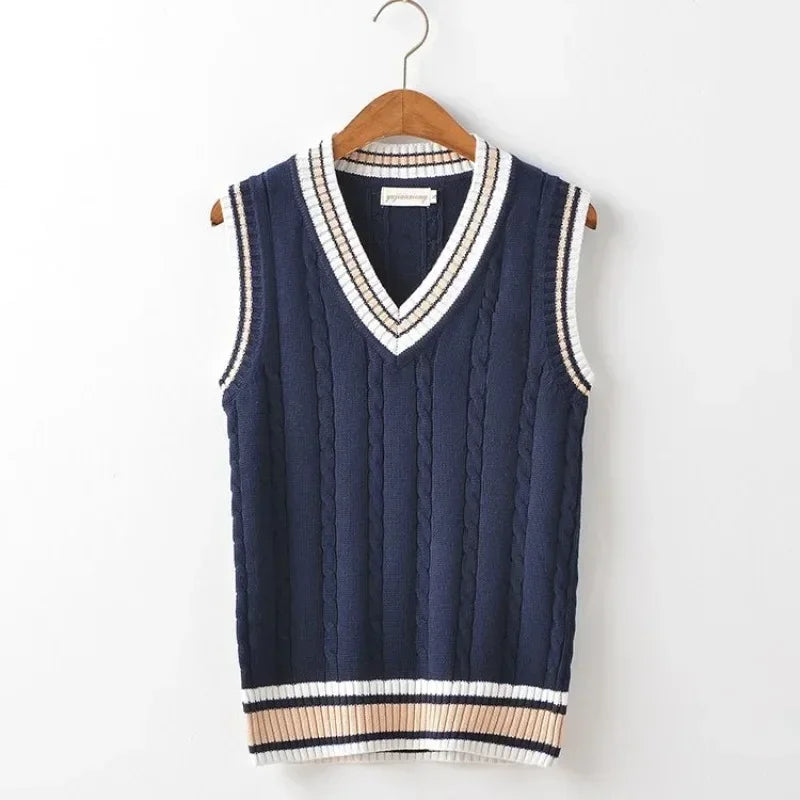 Men's Striped Knit Sweater Vest
