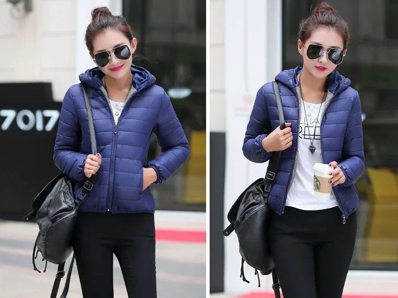 Cropped Hooded Puffer Jacket