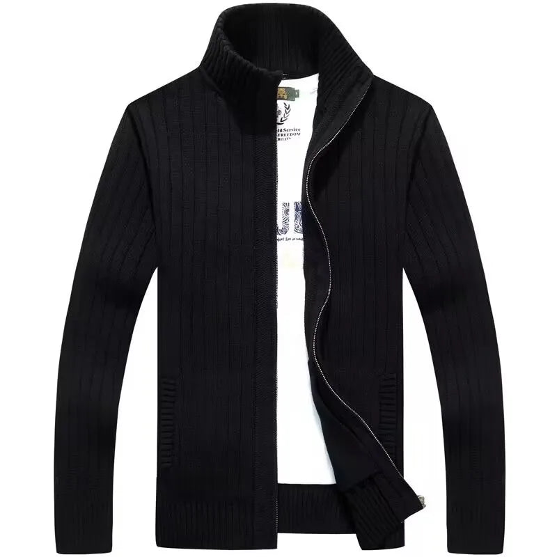 Men's Zip-Up Knit Cardigan Sweater