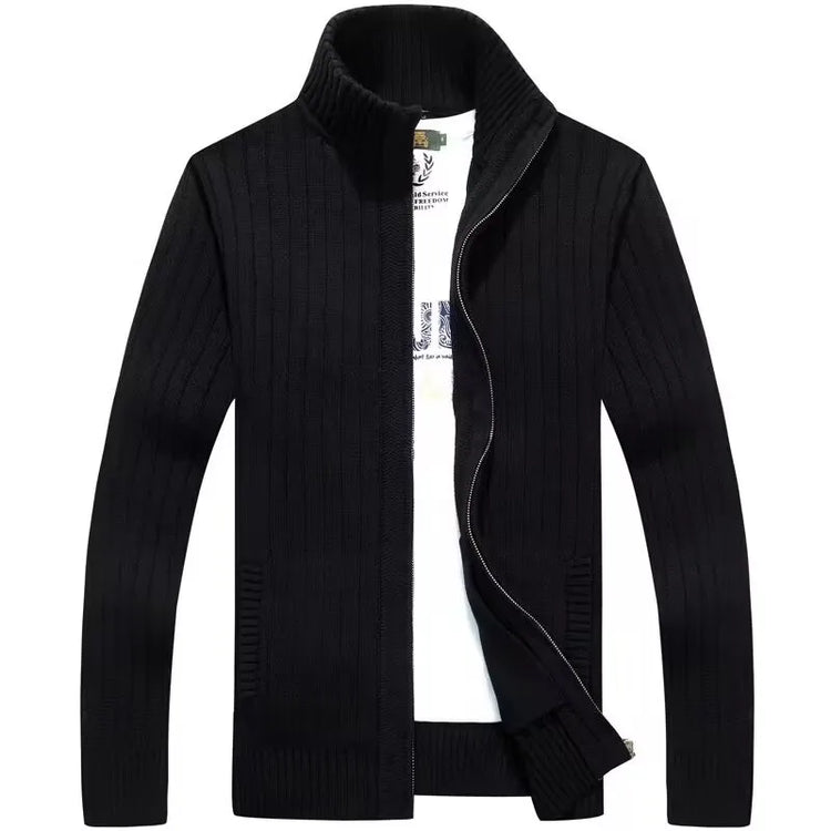 Men's Zip-Up Knit Cardigan Sweater
