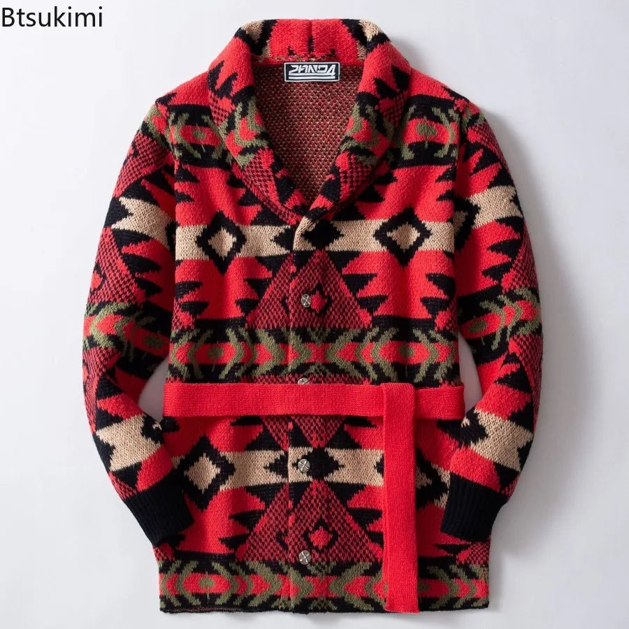Men's Striped Jacquard Cardigan Sweater