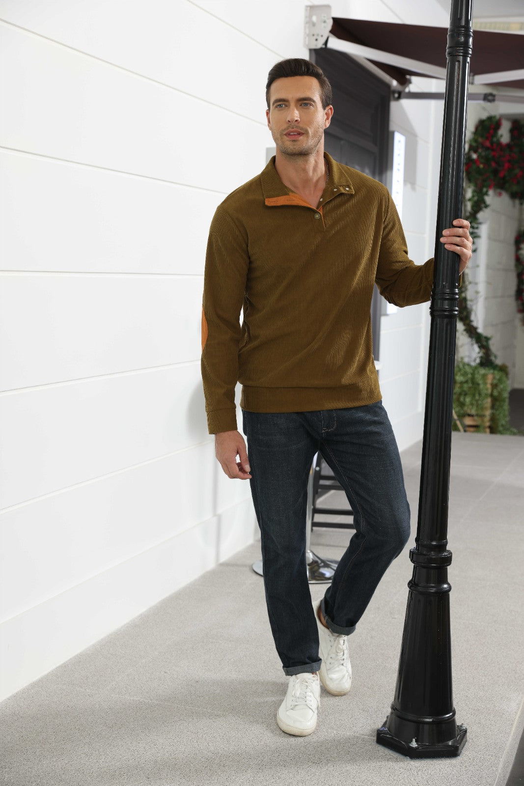 Men's Stand-Collar Pullover Sweater