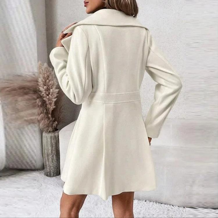 Double-Breasted Wool Blend Coat