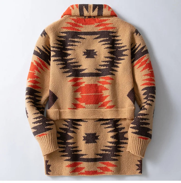 Men's Striped Jacquard Cardigan Sweater