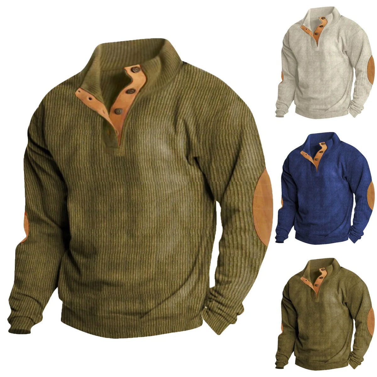 Men's Stand-Collar Pullover Sweater