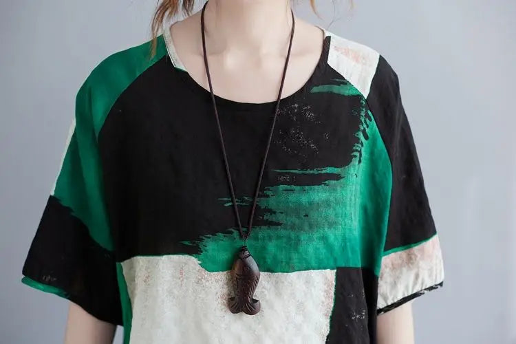 Loose Cotton Linen T-Shirt