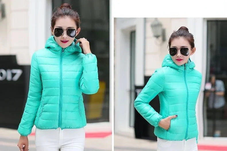 Cropped Hooded Puffer Jacket