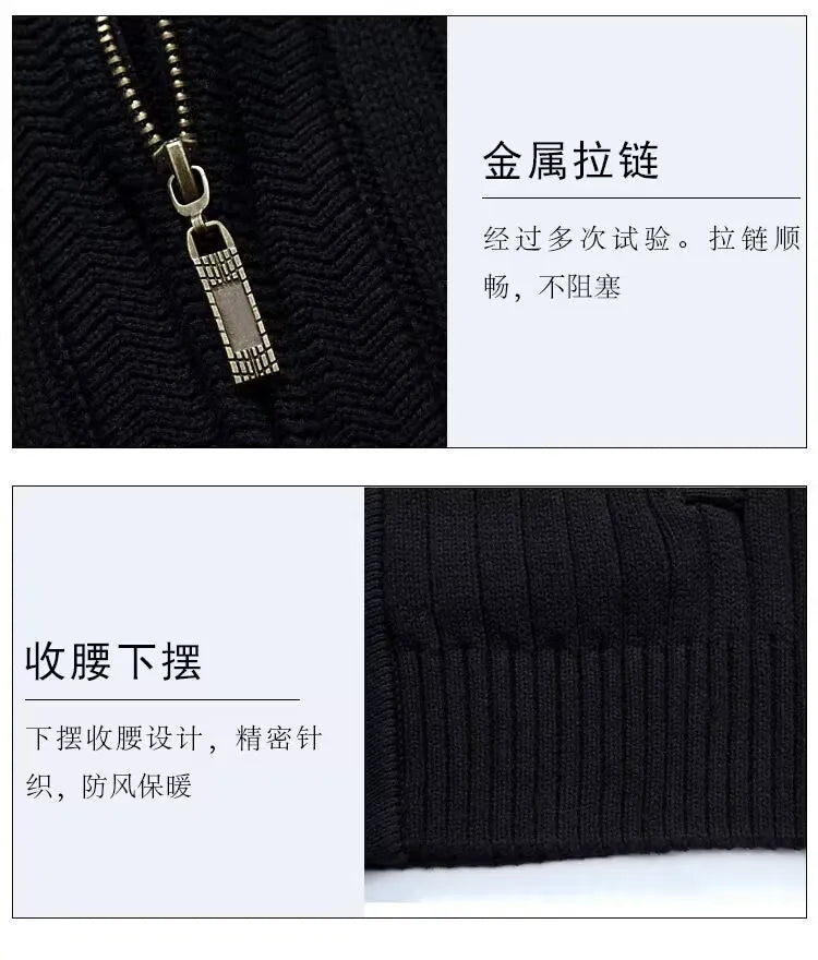 Men's Zip-Up Knit Cardigan Sweater