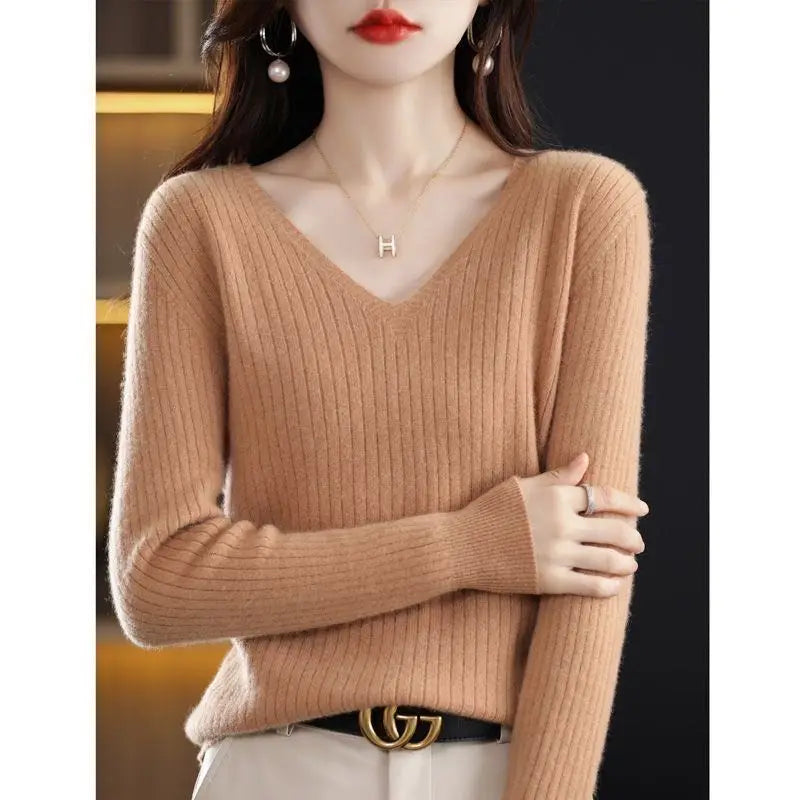 Classic V-Neck Knit Sweater