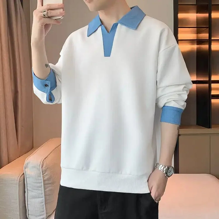 Men's Lapel Sweatshirt Top